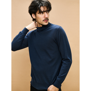 针织衫 打底王JI细轻柔美丽诺120s高领毛衣长袖 男 HOMME UNICA