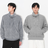 UNICA HOMME Cleanfit松弛感羊毛马海毛针织堆领抽绳针织卫衣