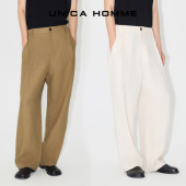 UNICA 休闲宽松 直筒裤 HOMME 随性松弛感_清爽舒适亚麻廓形休闲裤
