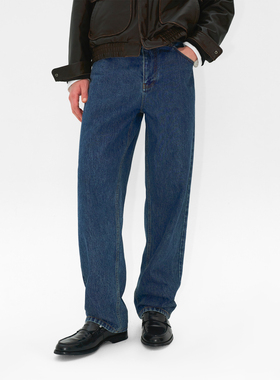 UNICAHOMME复古水洗直筒牛仔裤