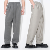 HOMME 斜纹男士 羊毛松紧腰宽松直筒裤 UNICA 西裤 男