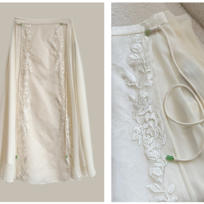 主播推荐 刺绣百搭显瘦不挑人新中式马面裙清冷感5019