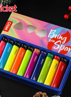 草蜢原装进口cricket一次性打火机砂轮式滑轮尼龙防爆礼点烟礼盒