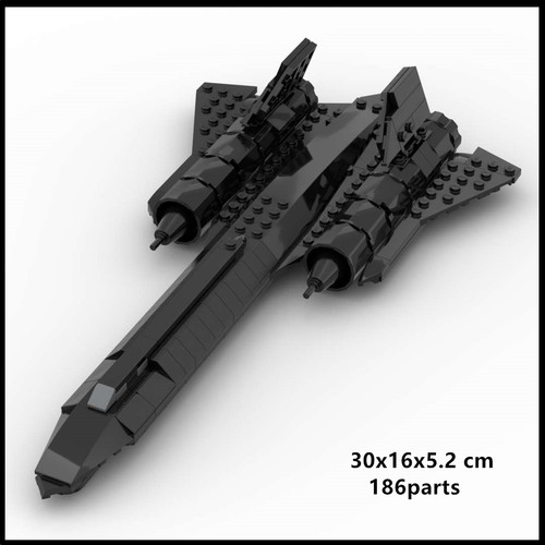 小颗粒积木MOC军事黑鸟SR-71超音速侦察机战斗机模型拼搭玩具摆件