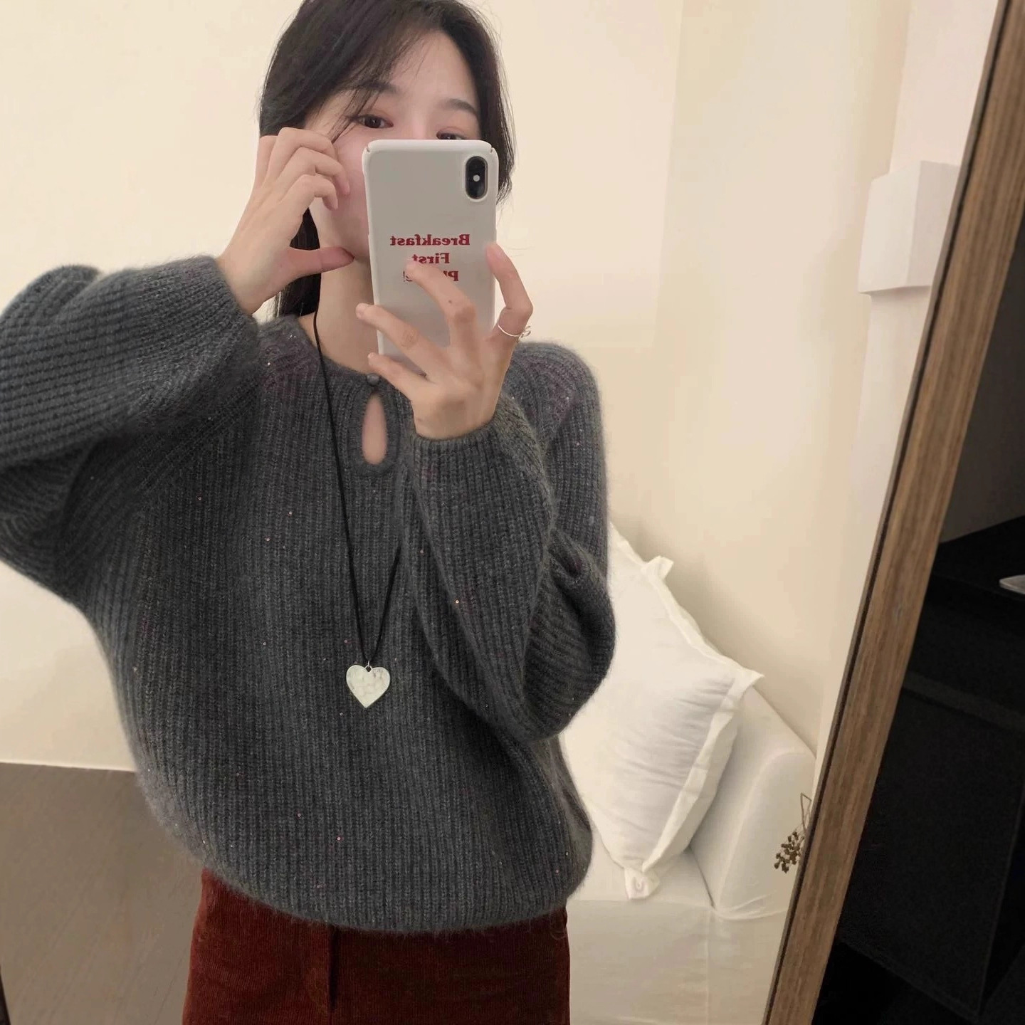 密熊绒针织衫女2025新款慵懒风水滴扣星空亮片灯笼袖毛衣秋冬女CC