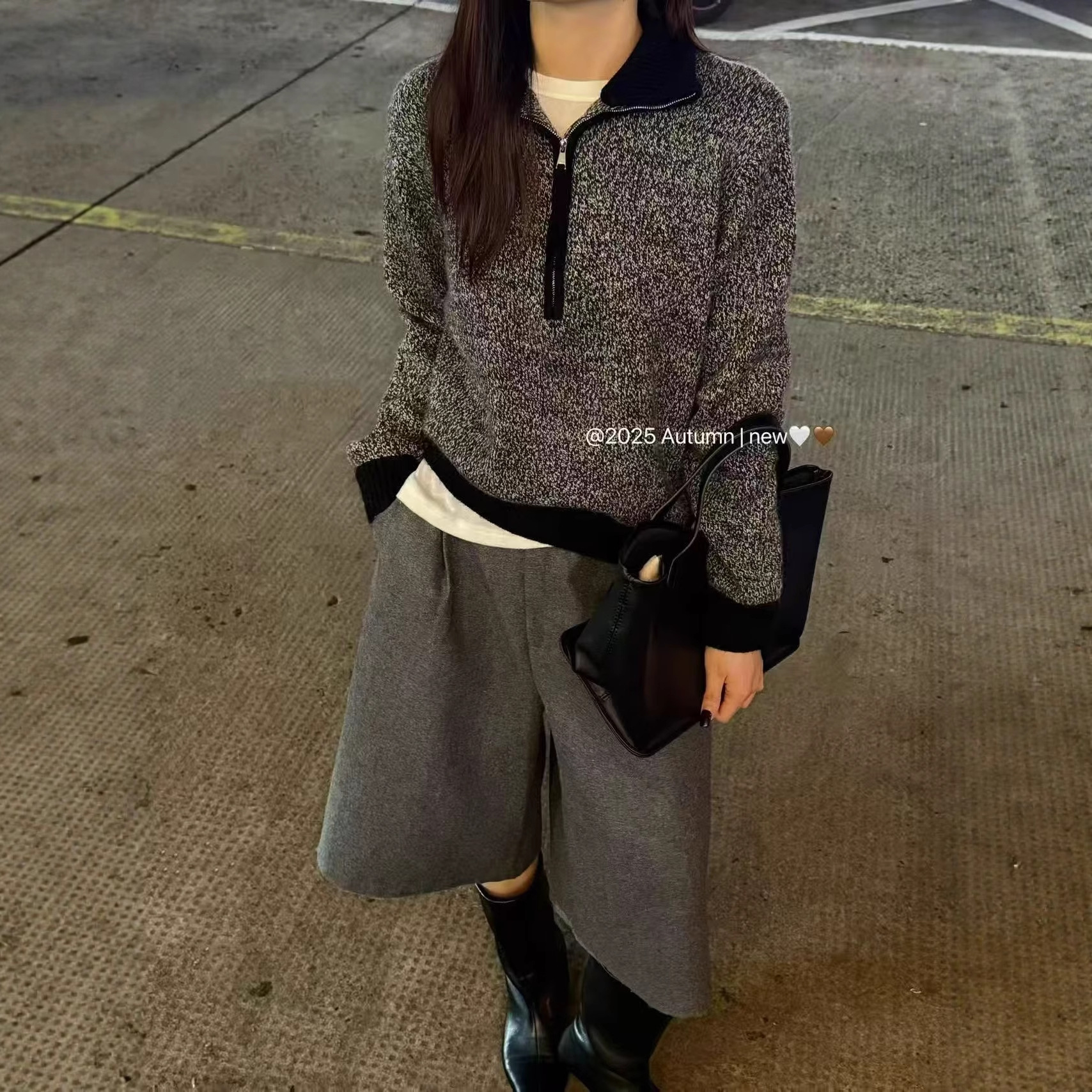 HR复古花纱高领羊毛针织衫女欧洲站2025冬装新款欧货女装时尚毛衣