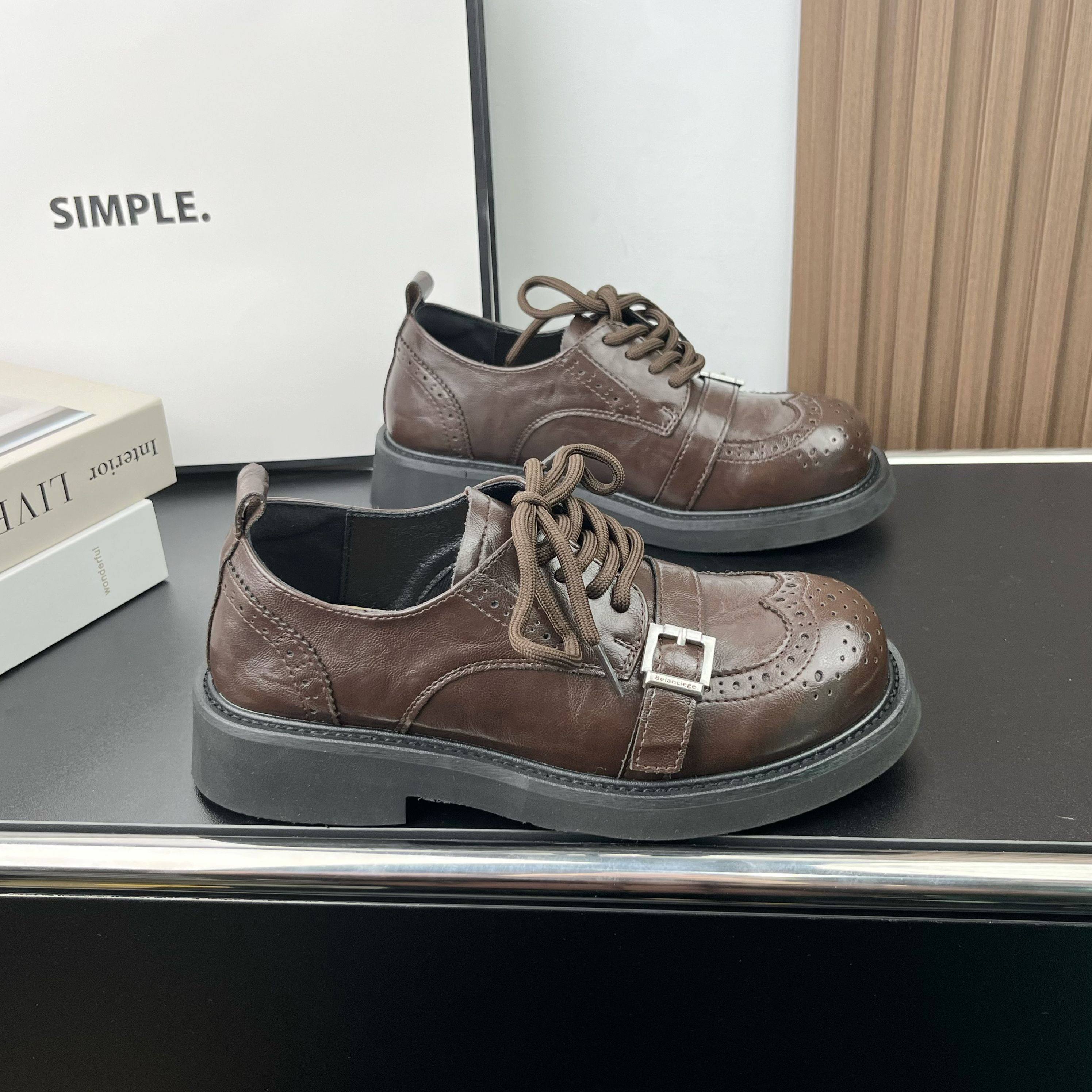 英伦风复古小皮鞋女单鞋2026春新款爆款小个子百搭厚底擦色乐福鞋,女鞋,休闲板鞋,淘宝优惠券,粉丝福利购,淘宝优惠卷