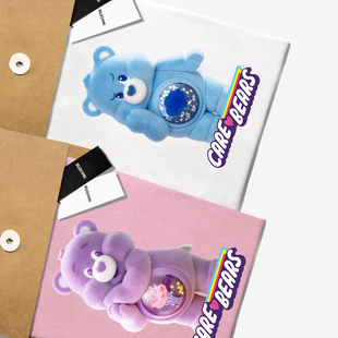 爱心熊care小熊bears短袖T恤男女情侣装亲子童装休闲卡通可爱百搭