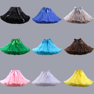 白色 单色多层网纱成人蓬蓬裙半身裙芭蕾舞蹈裙女 黑色 300g 40cm