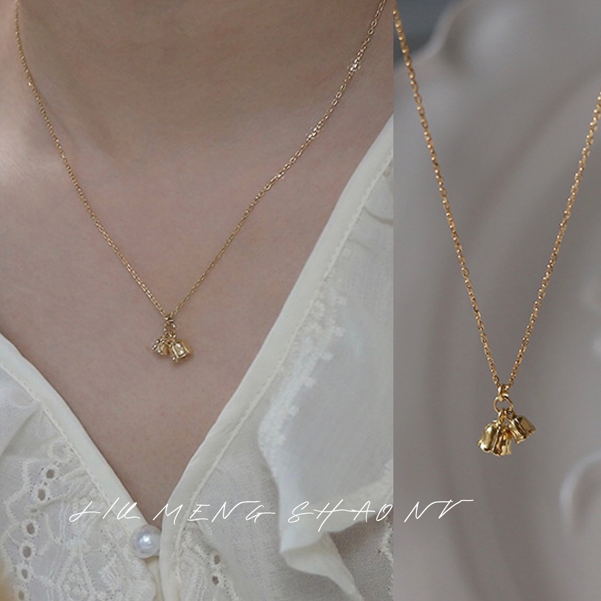 ins精致夏季时尚铃兰花项链女春季小众感小兰花同款小苍兰锁骨链