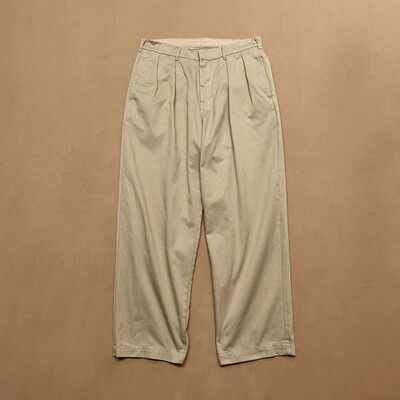 26新款山系Double Pleated Chino Pants长裤斜纹双褶休闲宽松长裤