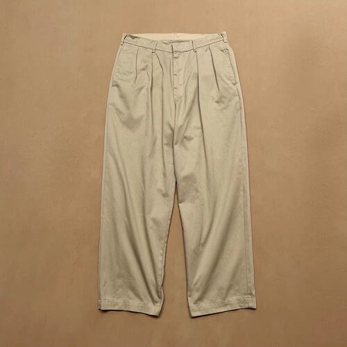 26新款山系Double Pleated Chino Pants长裤斜纹双褶休闲宽松长裤