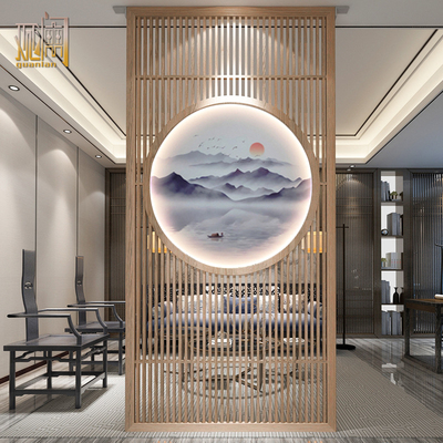 中式客餐厅现代镂空酒店落地屏风