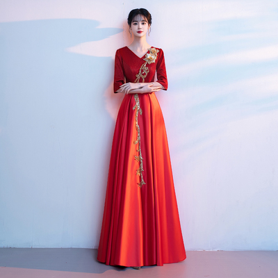 大合唱团演出服女长裙