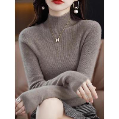 半高领毛衣女款2025秋冬新款高级感羊毛衫宽松大码上衣内搭打底衫