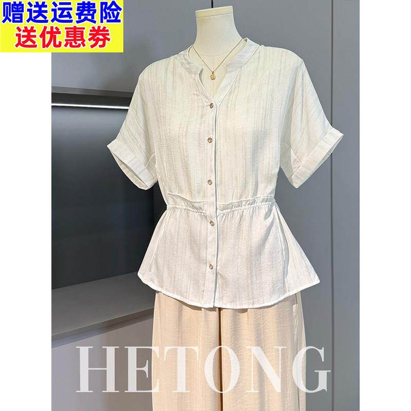 母亲节妈妈端庄大气夏装短袖T恤小衫中老年女夏季减龄衬衫上衣服