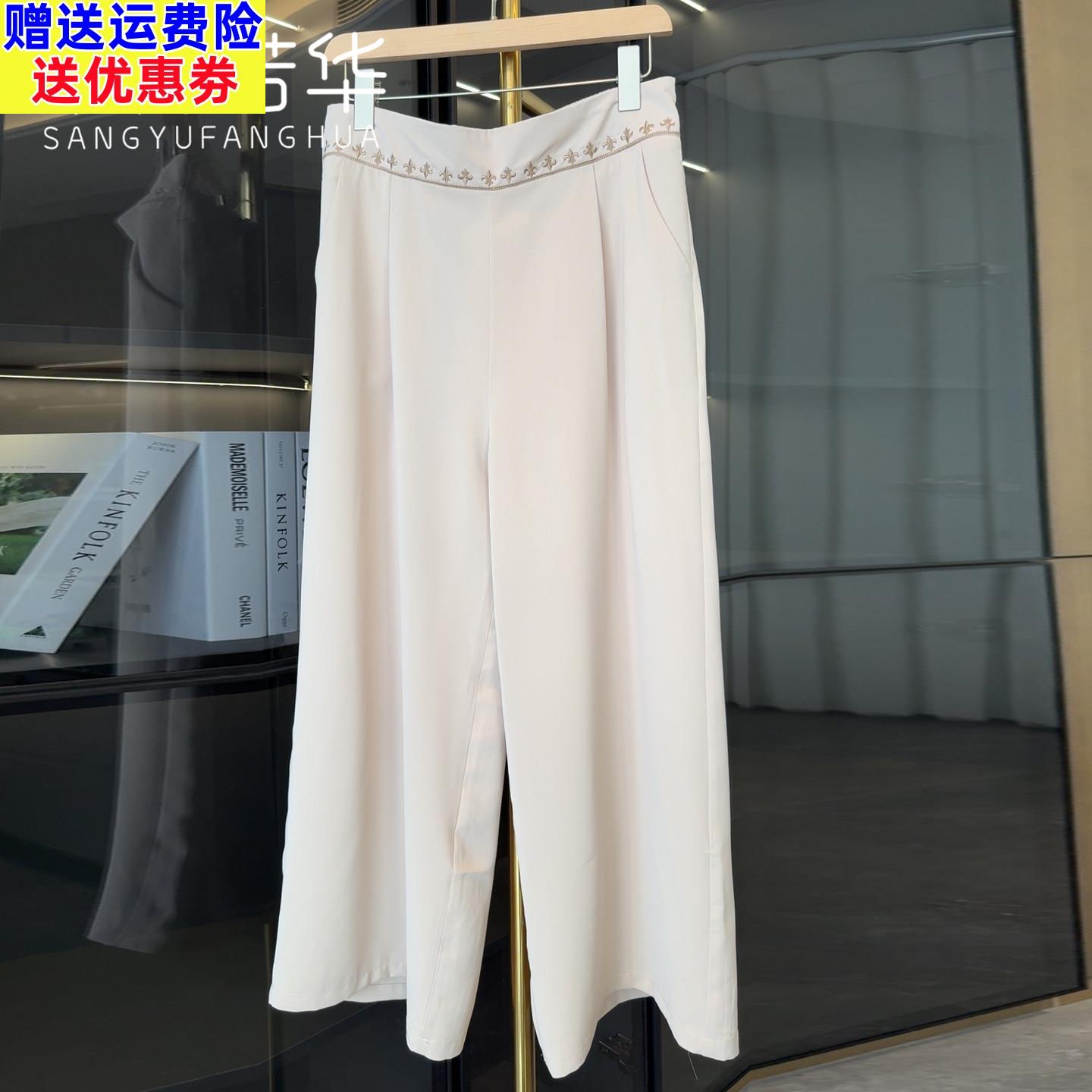 2026新款妈妈裤子纯色女夏季松紧腰阔腿裤九分裤洋派中老年人女裤
