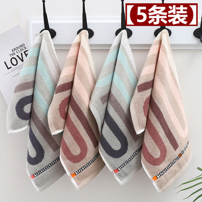 5条装纯棉吸水柔软儿童洗脸毛巾