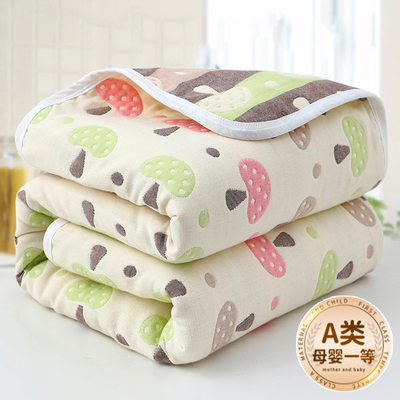 婴儿纱布浴巾新生宝宝包被儿童洗澡斗篷6层超软纯棉a类盖毯毛巾被