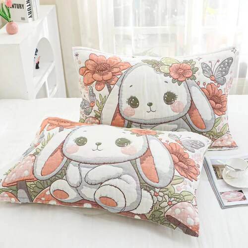 一对装纯棉加厚枕巾吸汗枕头巾