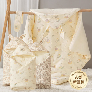 包被婴儿初生纯棉a类秋冬加厚全棉抱被襁褓产房抱被新生儿防惊跳