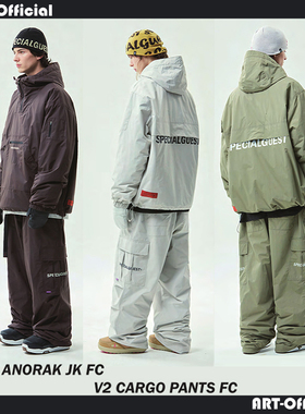W25国内现货SPECIALGUEST V2 ANORAK CARGO滑雪服雪裤套头夹棉