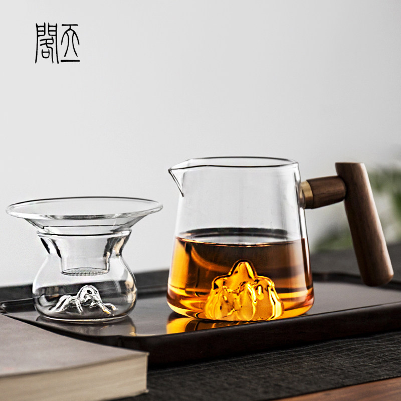 天一阁丨中式观山公道杯玻璃茶滤茶漏套装加厚耐高温公杯高档茶具
