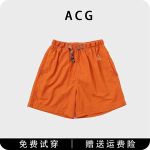 FCG高街ACG日系复古纯色徽标logo运动机能腰带休闲尼龙短裤