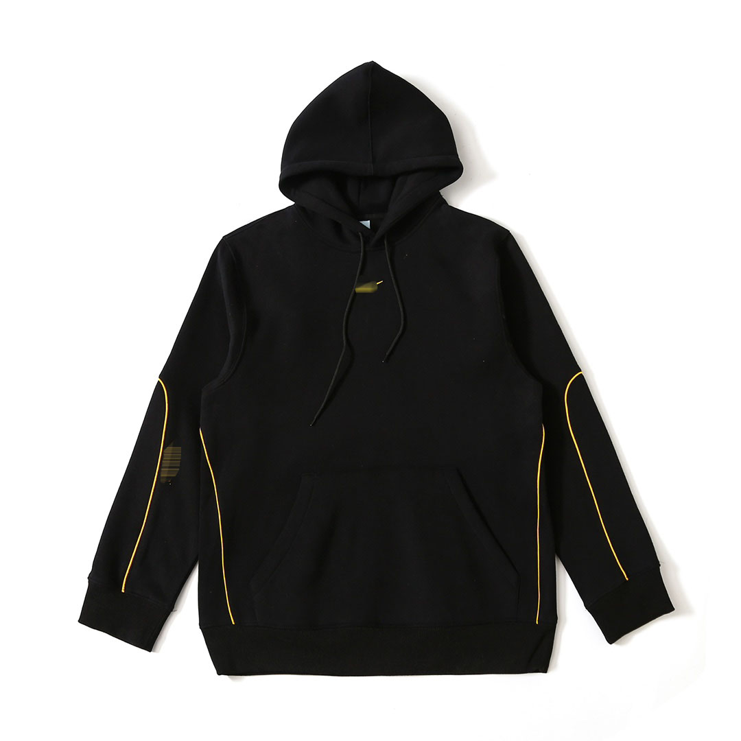 thumbnail for High-Quality Nocta Collaboration Chest Print Hooded Long sleeves Sweatshirt 3m Reflective Stripes pure color pullover American Fashion Style