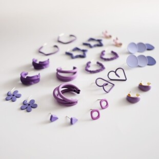 「长春花蓝」秋冬流行色耳钉耳夹配大衣毛衣裙子卫衣显白美艳别致