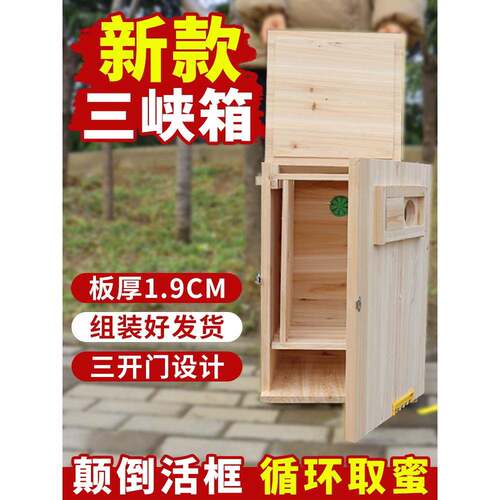 三峡箱立式颠倒活框土养箱杉木带内框成品蜂箱中蜂专用养蜂诱蜂箱
