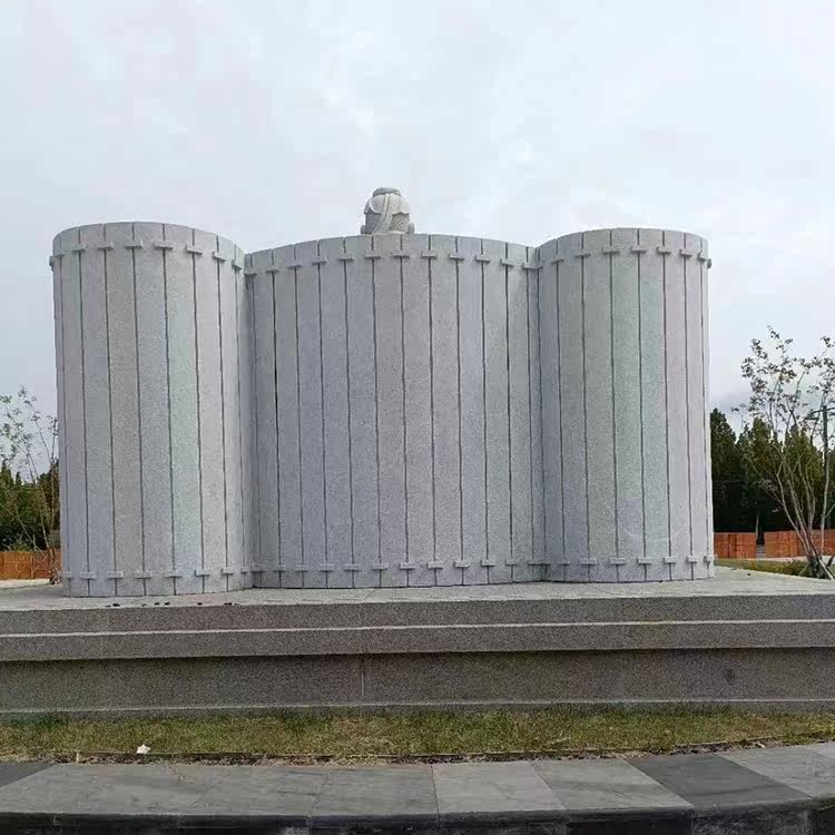 花岗岩书本书卷雕塑学生送母校礼物校园文化雕像厂家立体石字刻字