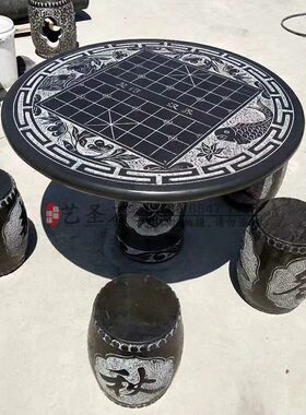 圆桌围棋浮雕别墅庭院摆件