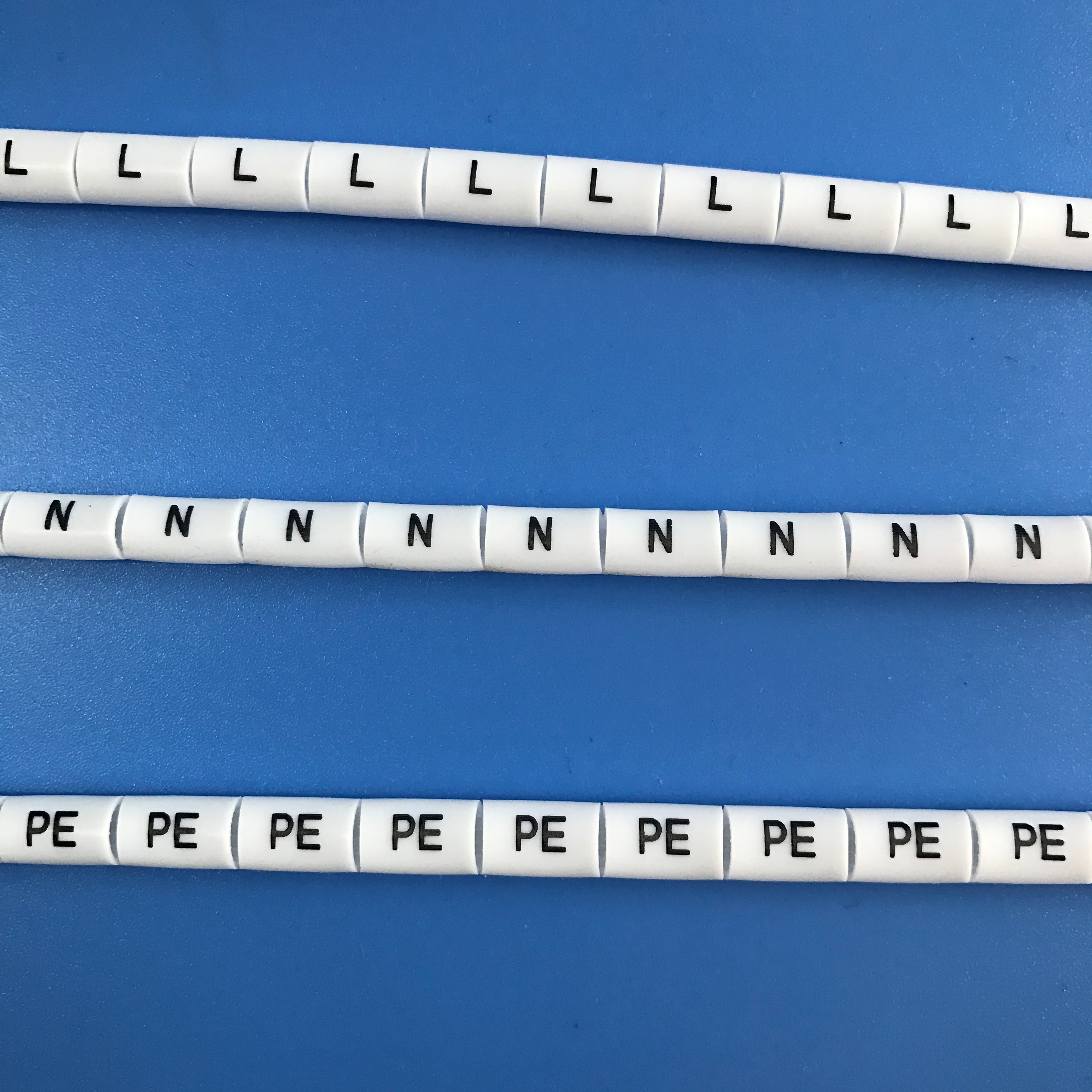 打印定制线号管 L N PE 火线 零线 地线 充电桩号码管 电线标识管