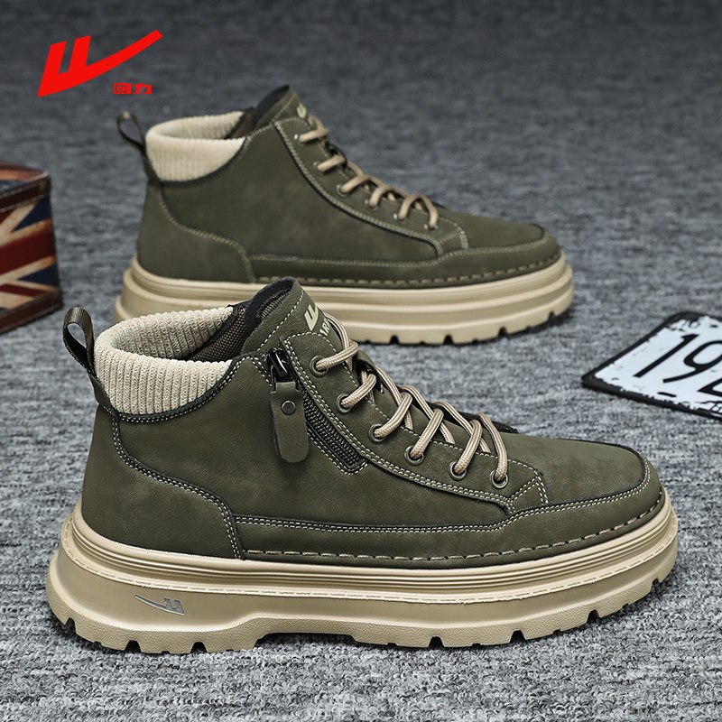 回力高帮男鞋2026新款秋冬季复古潮流男士休闲工装鞋子马丁靴男款