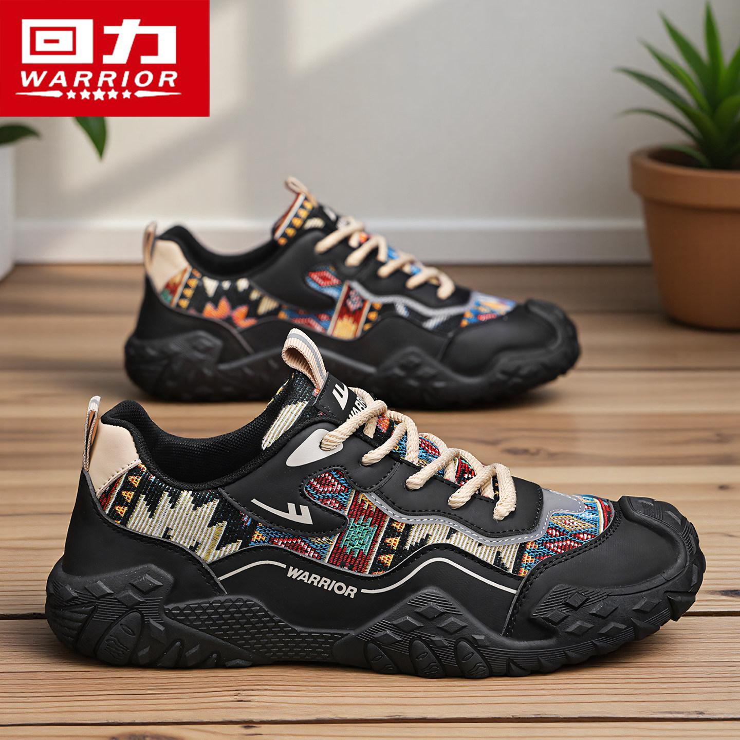 回力男鞋2026新款春夏透气轻便男士运动休闲鞋黑色刺绣潮鞋子男款