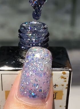 不规则亮片星河亮片蓝色甲油胶