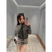 背心 Girl 伦敦限定 重工钉珠山羊绒针织衫 两件套套装