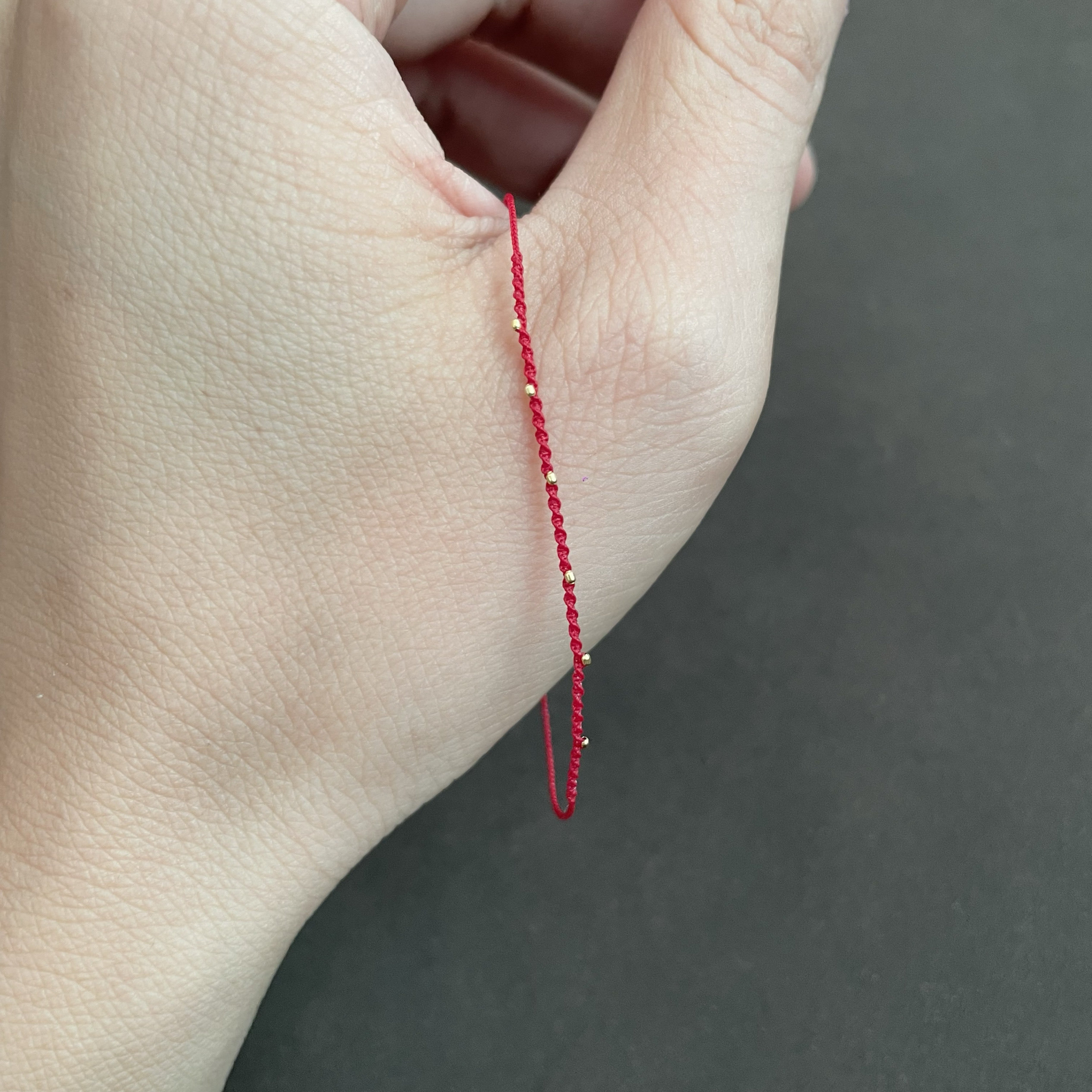 创意编织扭扭结特细小无痕幸运红绳手链