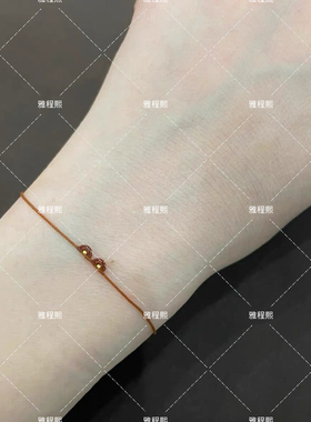 18k金mini微缩巧克力棕熊耳朵手链1.0