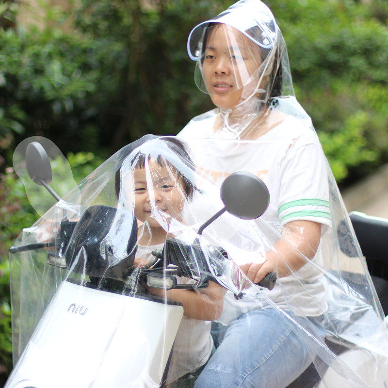 透明骑行雨披学生电动自车行车儿童雨衣电瓶车母子宝宝摩托车时尚