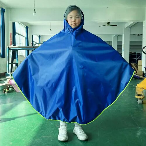 儿童雨衣加厚牛津布骑行坐车上学大童雨披学生防水电瓶车雨皮