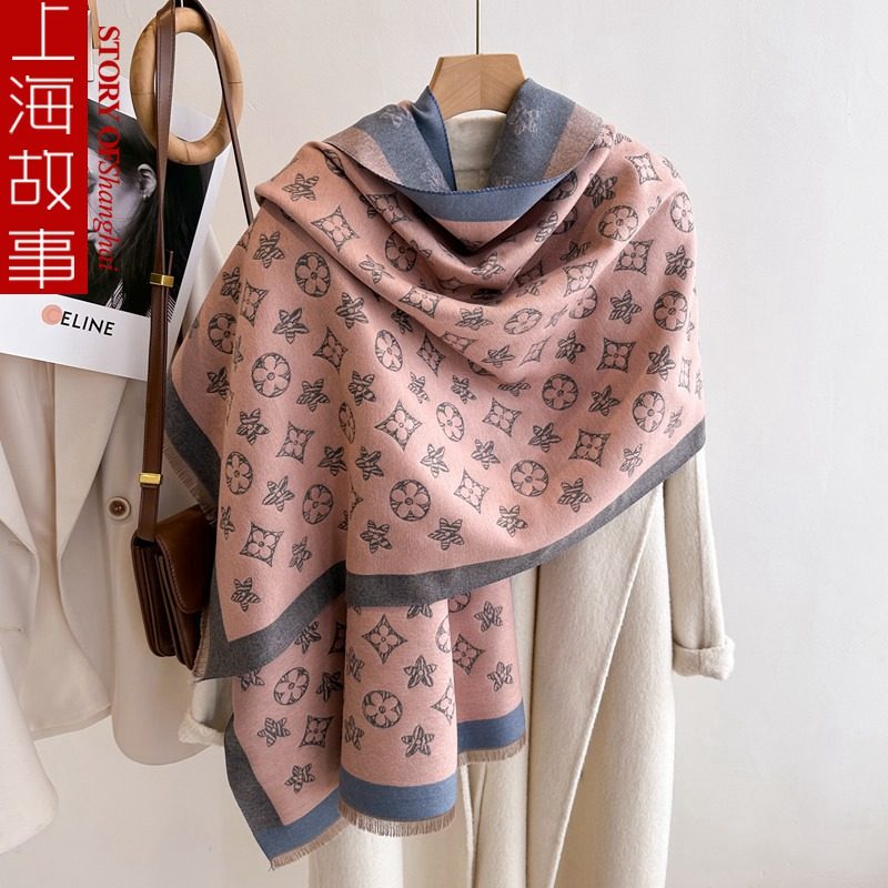 上海故事围巾两用女外搭秋冬季新款保暖长款韩版百搭时尚潮大披肩