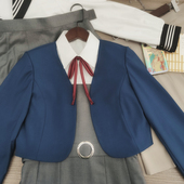 「复刻」Liella 星团jk制服羊毛背心裙lovelive无领西服cos服深灰