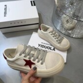 厚底小白鞋 运动鞋 女春季 2026新款 真皮做旧脏脏鞋 休闲鞋 系带板鞋