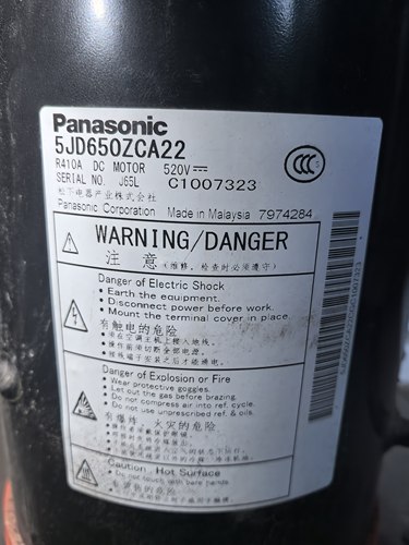 5JD650ZCA22适用于松下空调 多联机变频压缩机5JD650ZCA22
