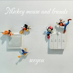 正版散货 米奇高飞布鲁托狗奔跑款5款玩具模型摆件门铃开关装饰