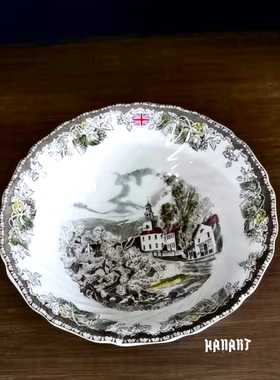 英国Johnson Brothers复古图案欧式汤碗面碗果盘沙拉碗西餐具中古