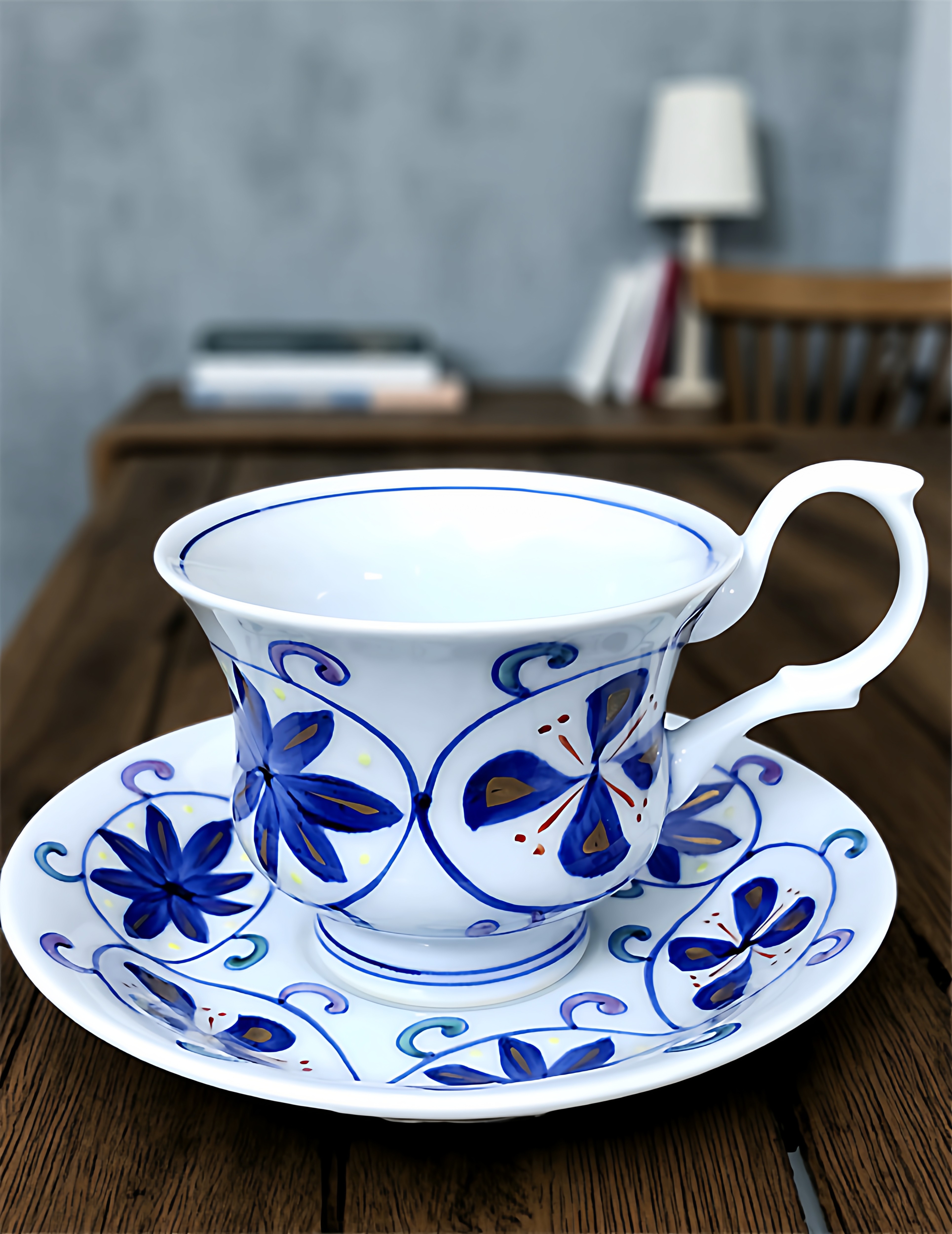 日式手绘茶杯咖啡杯碟日本有田烧