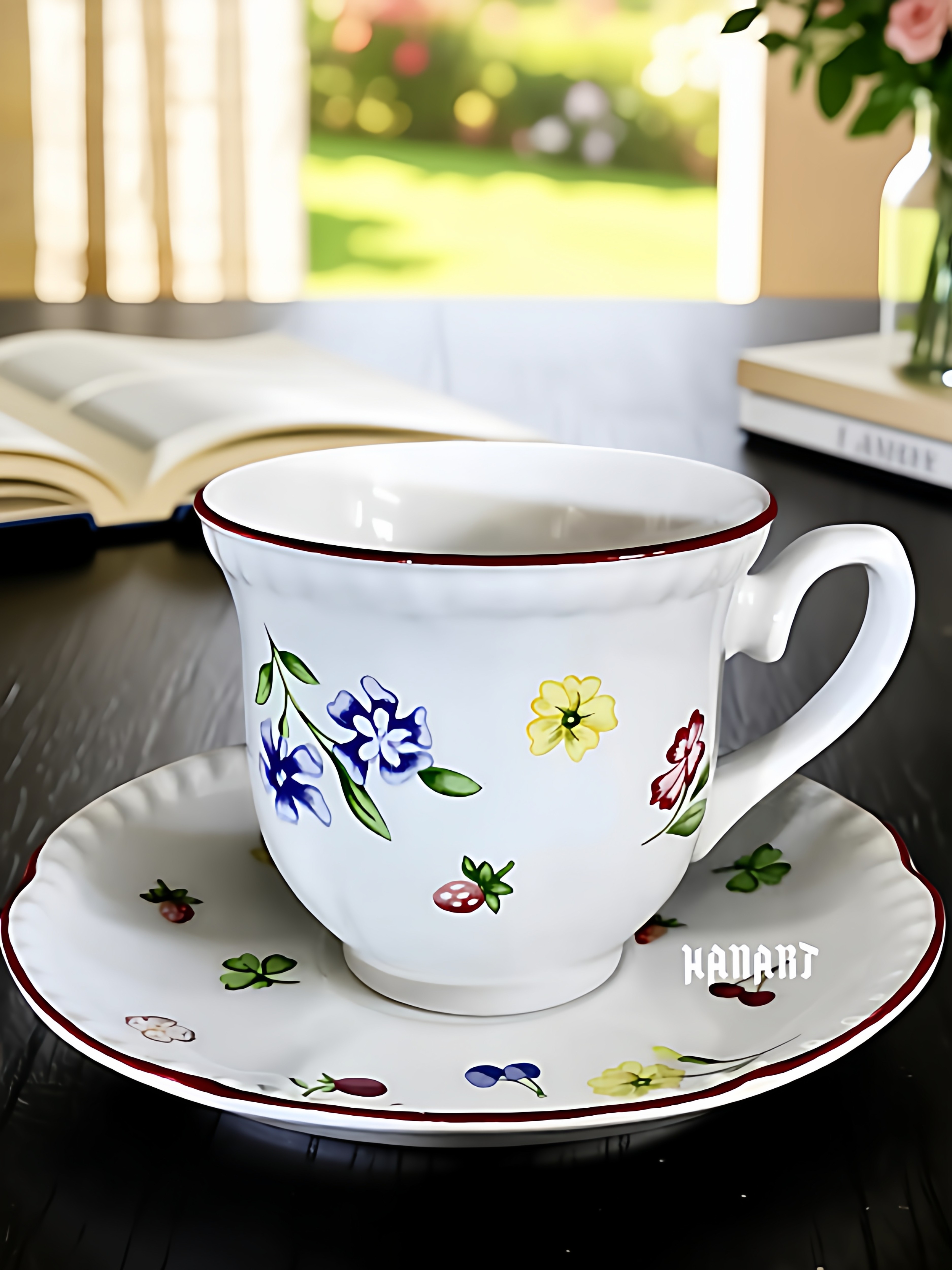 英国Johnson Brothers水果花卉图案欧式美式复古咖啡杯下午茶杯碟